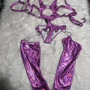 Dolls Kill Iridescent Pink Jumpsuit